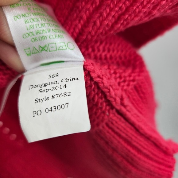 Lilly Pulitzer Sweater Pink Cable Knit Crewneck Long Sleeve Pullover Size XS - Picture 7 of 9